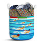 Swimming Race Colorful Style Laundry Basket For Bathroom Bedroom Storage