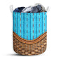 Swimming Rattan Texture Style Laundry Basket For Bathroom Bedroom Storage