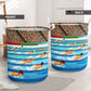 Swimming Race Blue Style Laundry Basket For Room Home Organizer