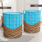 Swimming Rattan Texture Style Laundry Basket For Room Home Organizer