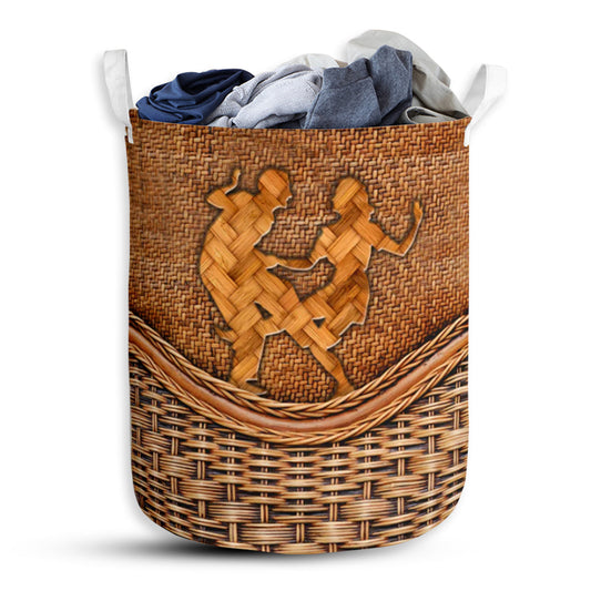 Swing Dance Rattan Texture Laundry Basket For Bathroom Bedroom Storage
