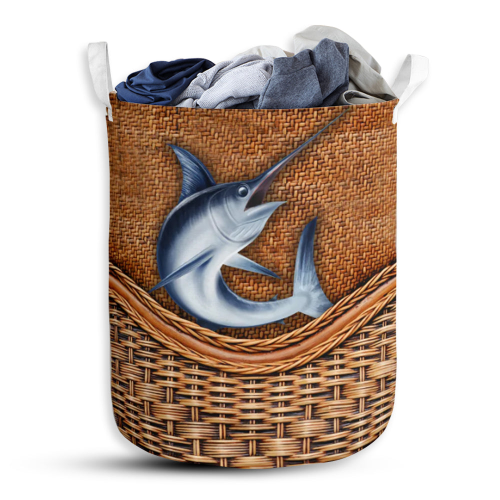 Swordfish Rattan Texture Type Laundry Basket For Bathroom Bedroom Storage
