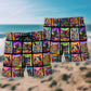 Crazy Cat Lover Kitty Beach Shorts Artwork View For Seaside Trips And Casual Style