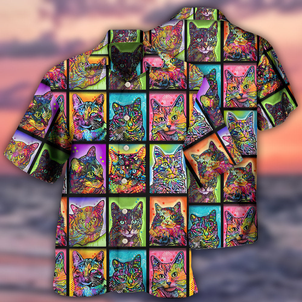 Cat Sykel Cats Kitty Hawaiian Shirt Design View For Casual Summer Styling