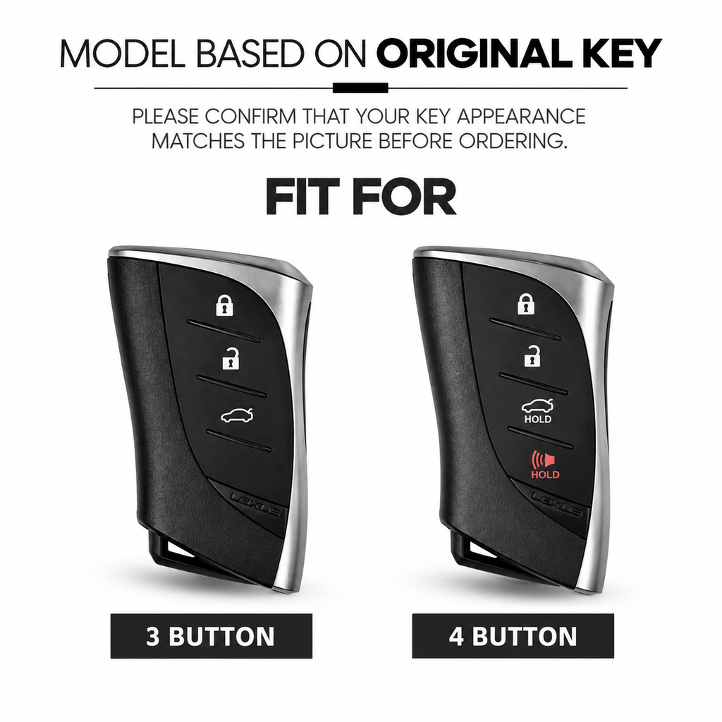 TPU Car Key Fob Cover for Lexus ES250, ES300h, ES350, GX550, LC500, LC500h, LS500, LS500h, LX600, NX250 & NX350 – 2023–2024 – 3/4 Buttons