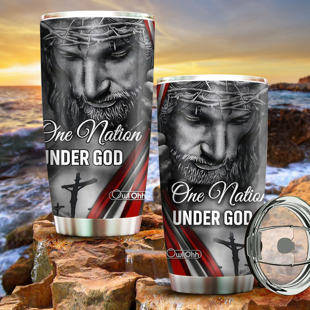 Jesus America One Nation Under God 20 Oz Tumbler For Coffee Travel And Daily Drinks