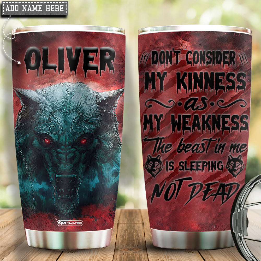 Wolf Kindness Personalized 20 Oz Tumbler For Coffee Travel And Daily Drinks