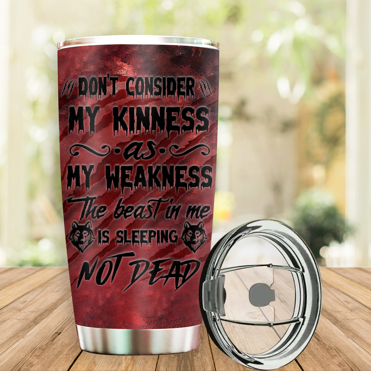Wolf Kindness Personalized 20 Oz Tumbler For Coffee Travel And Daily Drinks