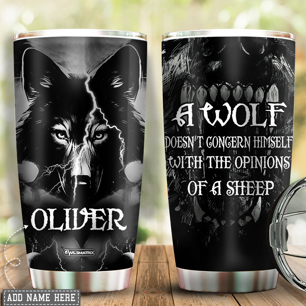 Wolf Kindness Personalized 20 Oz Tumbler For Coffee Travel And Daily Drinks