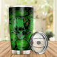 Halloween Skull With Smile Green Personalized 20 Oz Tumbler For Coffee Travel And Daily Drinks