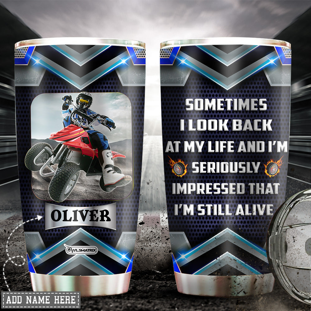 Motorsport I Am Still Alive Personalized 20 Oz Tumbler For Coffee Travel And Daily Drinks