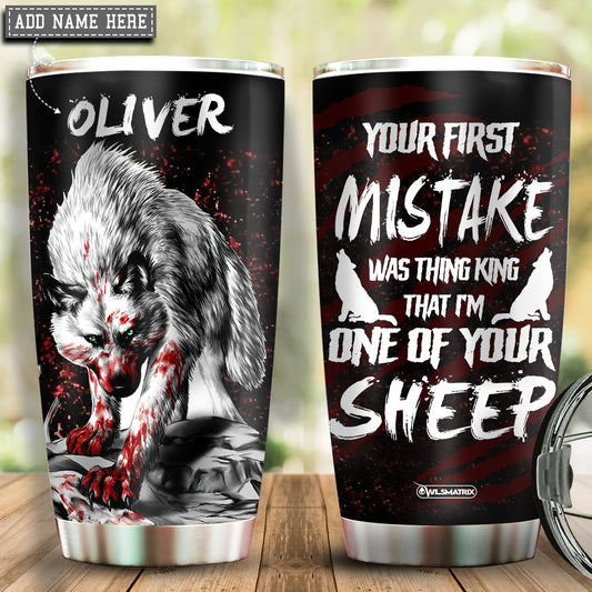 Wolf Kindness Personalized 20 Oz Tumbler For Coffee Travel And Daily Drinks