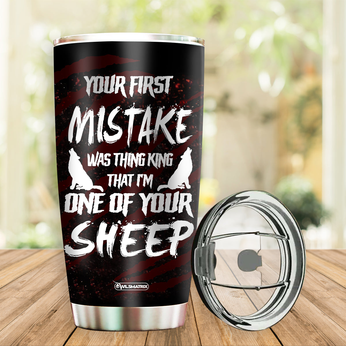 Wolf Kindness Personalized 20 Oz Tumbler For Coffee Travel And Daily Drinks