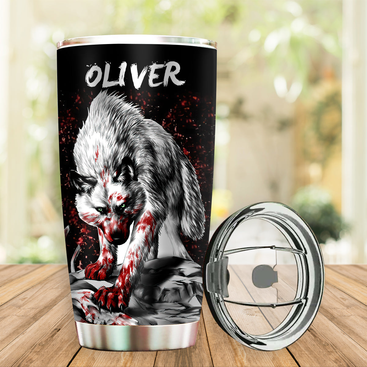 Wolf Kindness Personalized 20 Oz Tumbler For Coffee Travel And Daily Drinks