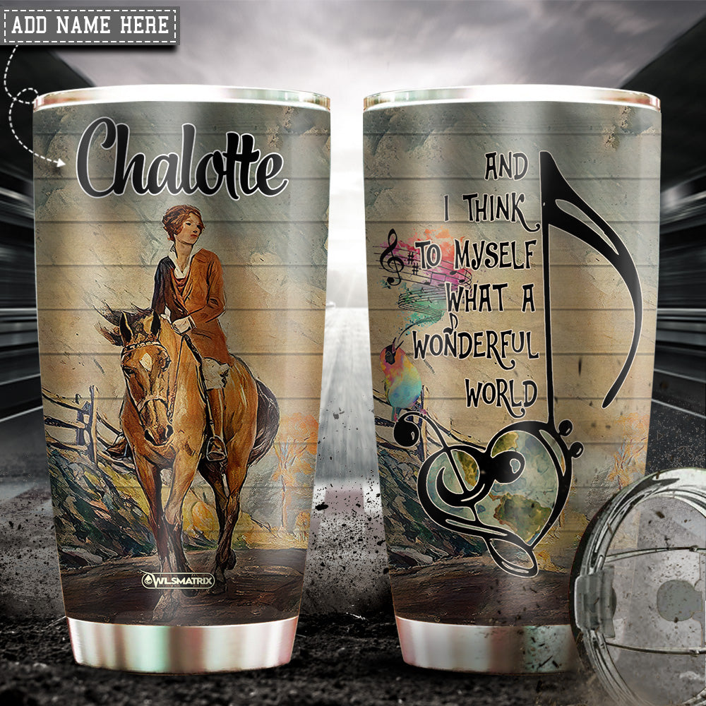 Horse Wonderful World With Horse Personalized 20 Oz Tumbler For Coffee Travel And Daily Drinks