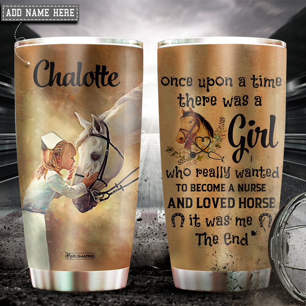 Horse Loved Nurse Personalized 20 Oz Tumbler For Coffee Travel And Daily Drinks