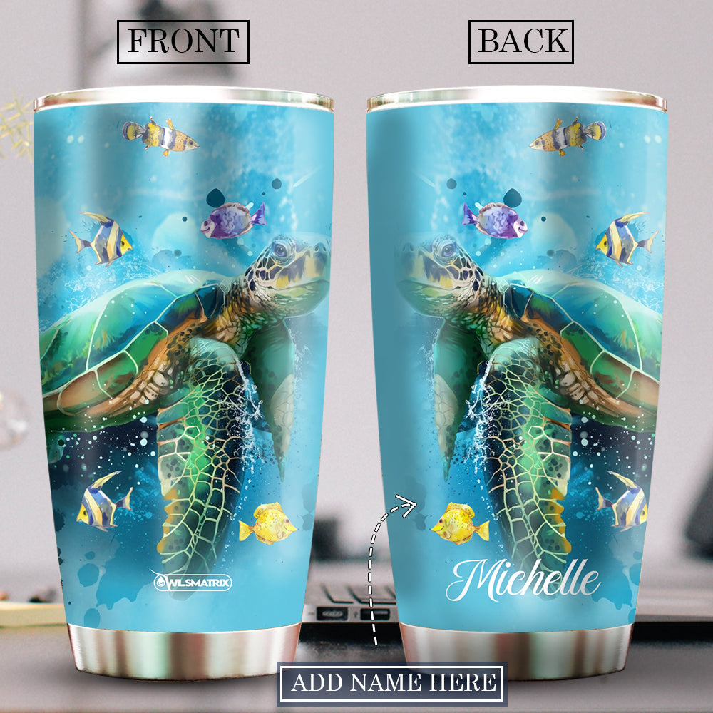 Turtle Love Fish Personalized 20 Oz Tumbler For Coffee Travel And Daily Drinks