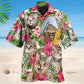 Floral Tropical Tabby Cat Hawaiian Shirt For Animal Lovers, Beach Travel, And Casual Summer Style