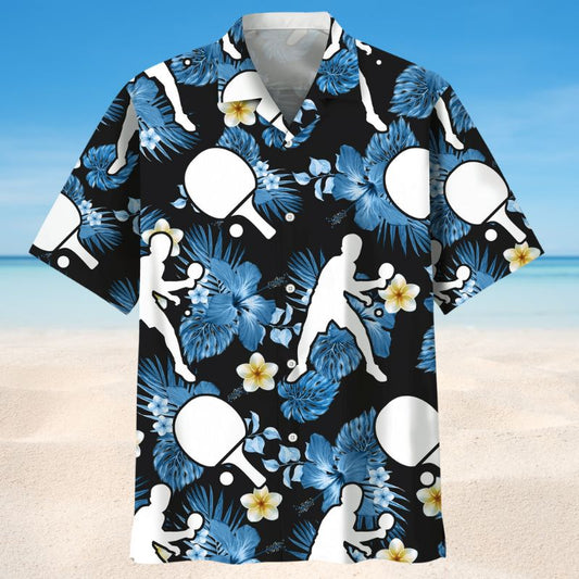 Tropical Table Tennis Hawaiian Shirt For Island Getaways, Outdoor Gatherings, And Comfortable Summer Wear