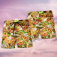 Taco Lover Cute Food Theme Beach Shorts Design Detail For Food Fans And Vacation Style