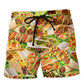 Taco Lover Cute Food Theme Beach Shorts Artwork Detail For Culinary Humor And Gifting