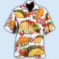 Tacos Creative Pattern Hawaiian Shirt For Island Vacations, Resort Wear, And Relaxed Seasonal Style