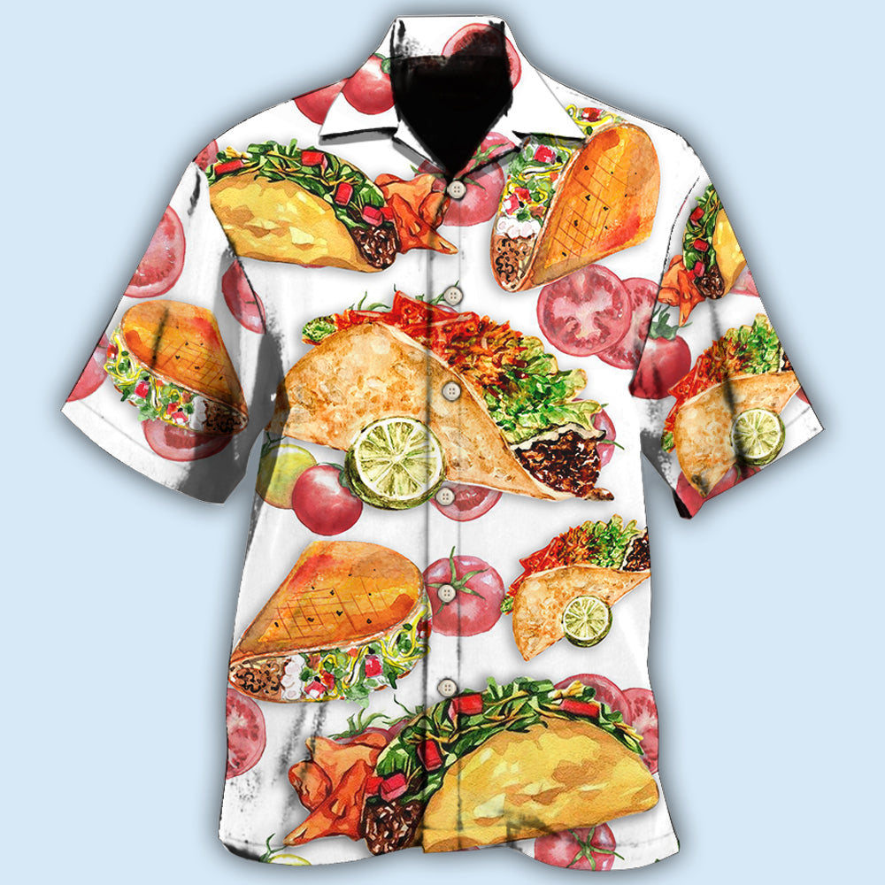 Food Tacos Hawaiian Shirt Artwork Detail For Resort Trips And Outdoor Activities