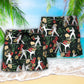 Taekwondo Tropical Floral Motion Beach Shorts For Sunny Holidays And Comfortable Daily Styling