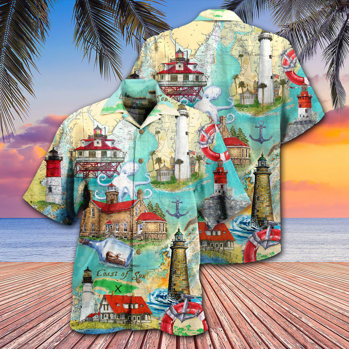 Lighthouse Cruise Hawaiian Shirt For Summer Vacation And Beach Travel