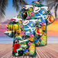 Floral Cute Airplane Hawaiian Shirt With Detailed Graphic For Beach Parties Vacation Travel And Relaxed Casual Style