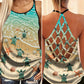 Turtle Loves Beach Ocean Love Hollow Tank Top For Coastal Travel And Summer Outings