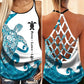 Turtle Loves Beach Ocean Love Hollow Tank Top For Beach Vacations And Casual Wear