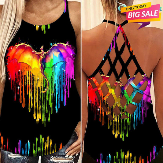 LGBT Love Pride Hollow Tank Top For Community Support And Casual Wear