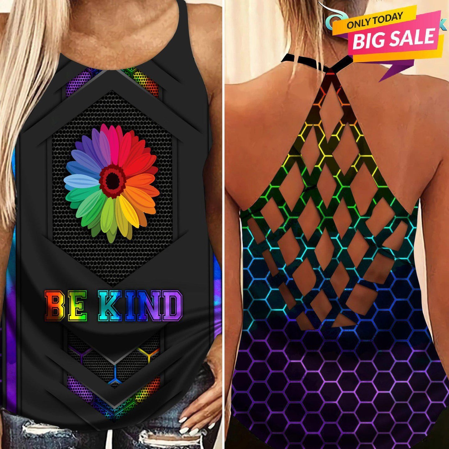 LGBT Love Pride Hollow Tank Top For Community Pride And Casual Style