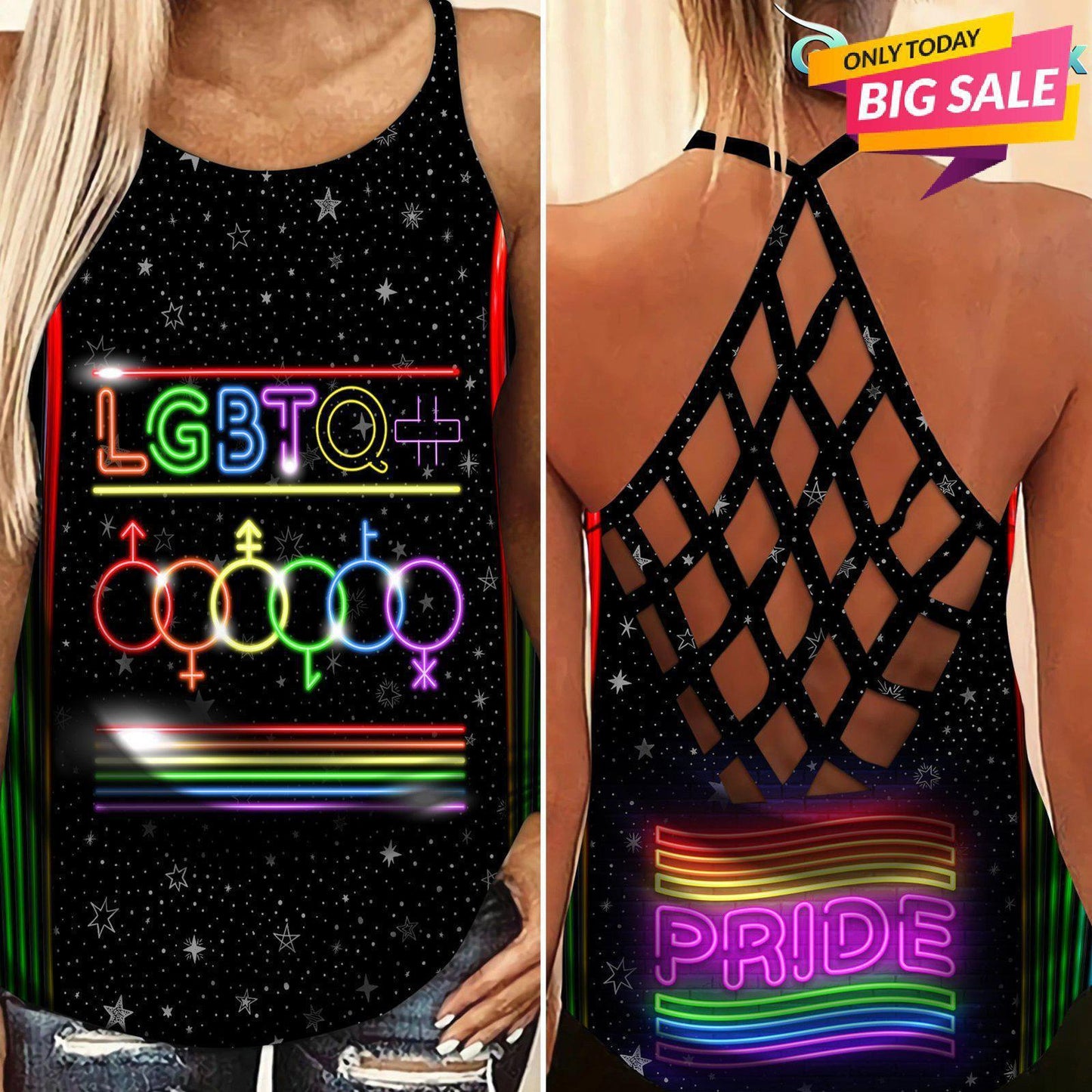 LGBT Love Pride Hollow Tank Top For Support Events And Casual Styling