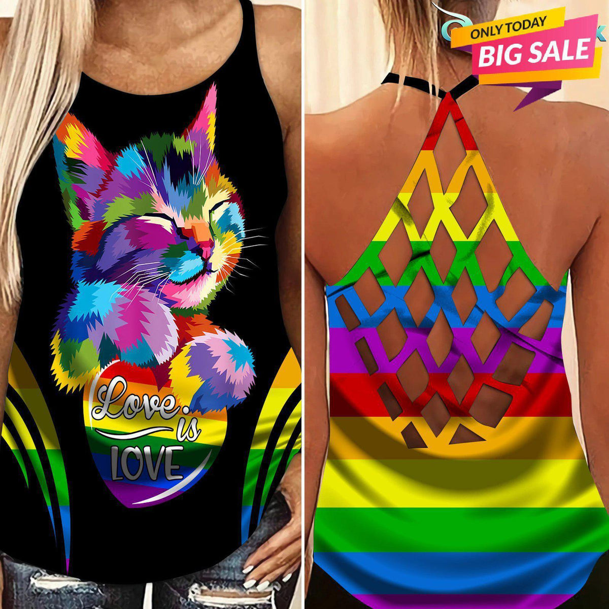 LGBT Love Pride Hollow Tank Top For Positive Messages And Daily Comfort