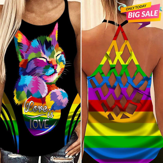 LGBT Love Pride Hollow Tank Top For Positive Messages And Daily Comfort