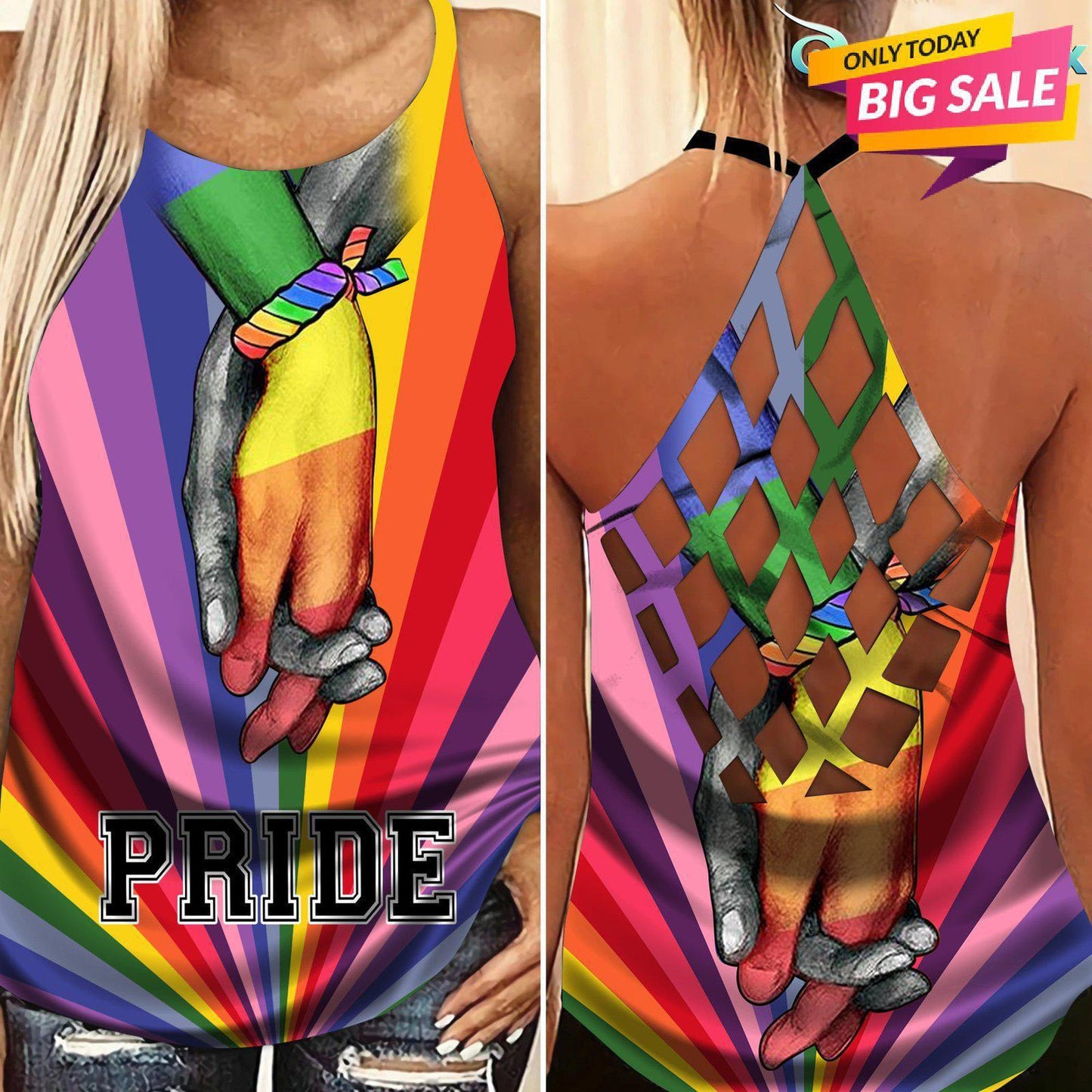LGBT Love Pride Hollow Tank Top For Support Gatherings And Everyday Wear