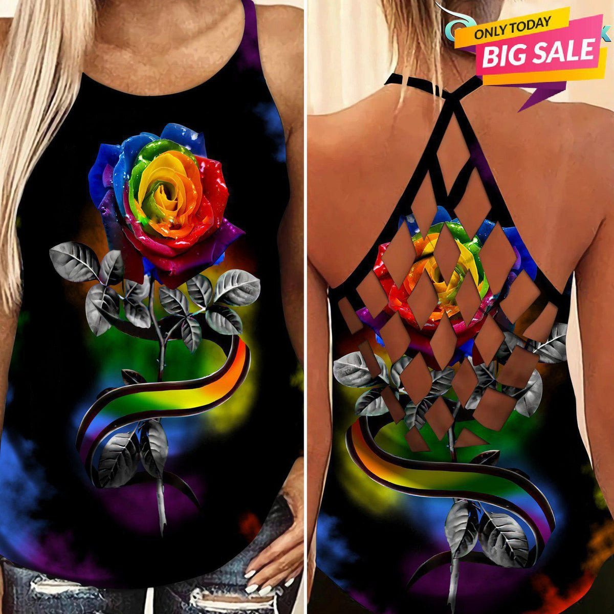LGBT Love Pride Hollow Tank Top For Awareness Activities And Summer Events