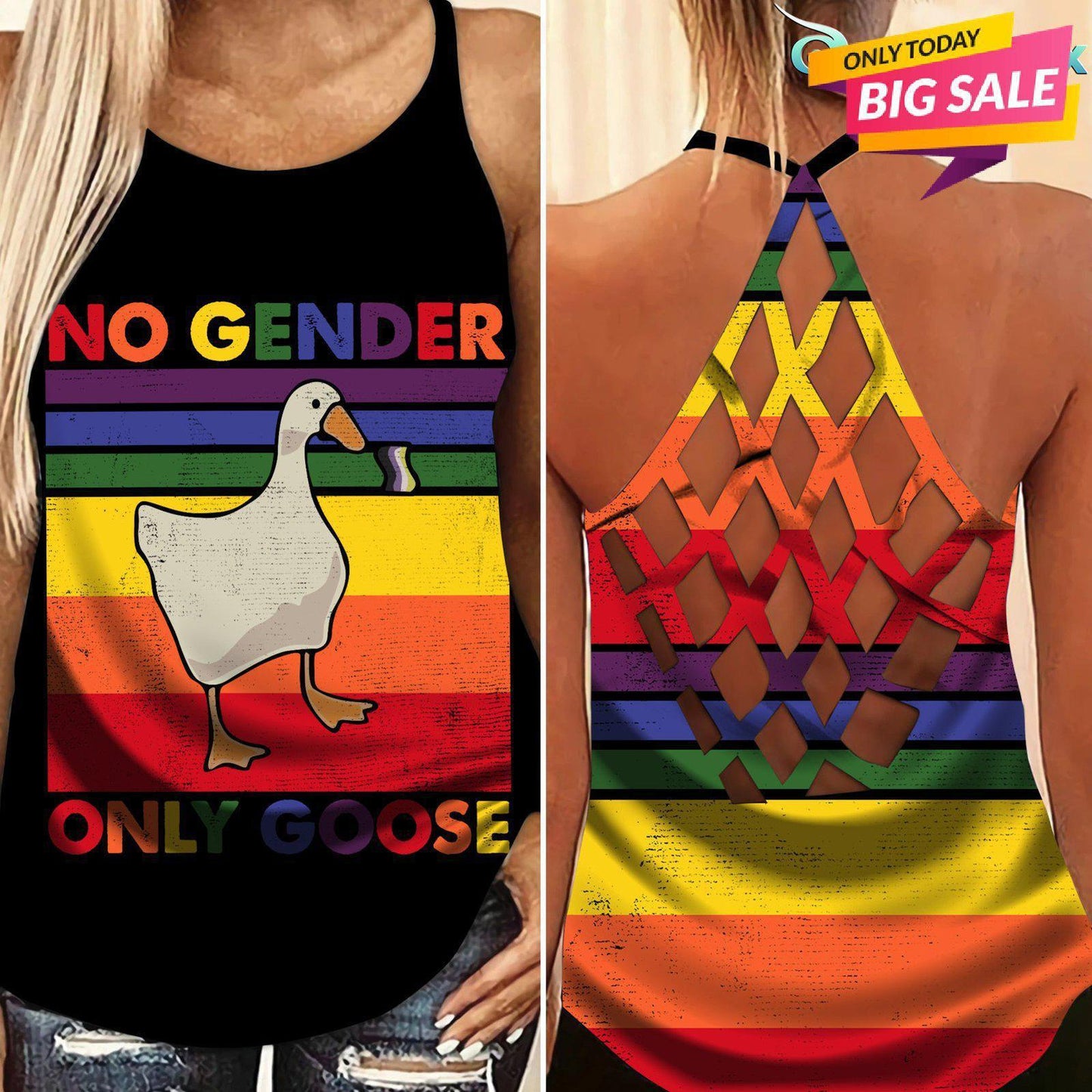 LGBT Love Pride Hollow Tank Top For Supportive Communities And Daily Outfits