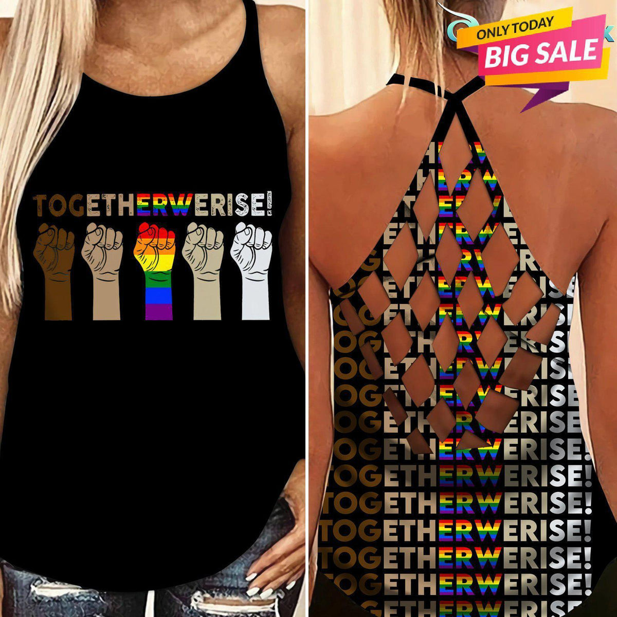 LGBT Love Pride Hollow Tank Top For Community Gatherings And Fitness Days