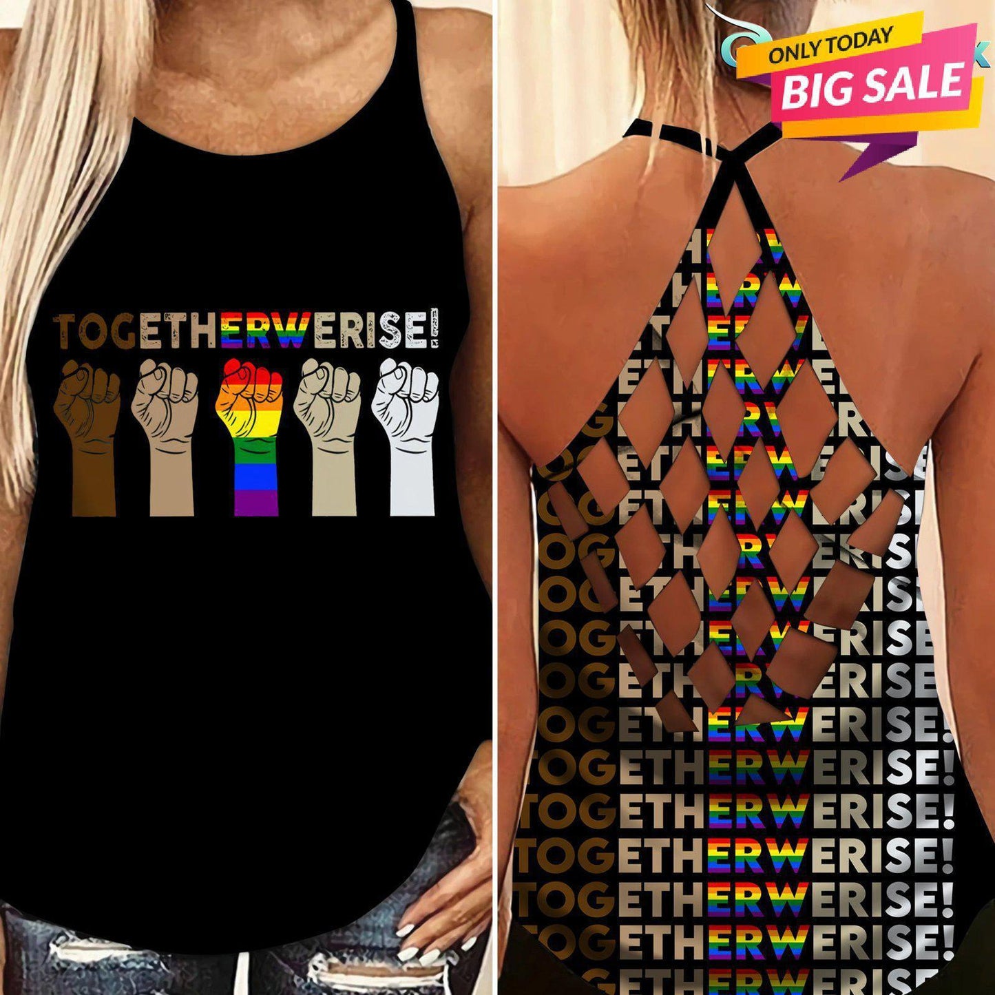 LGBT Love Pride Hollow Tank Top For Community Gatherings And Fitness Days