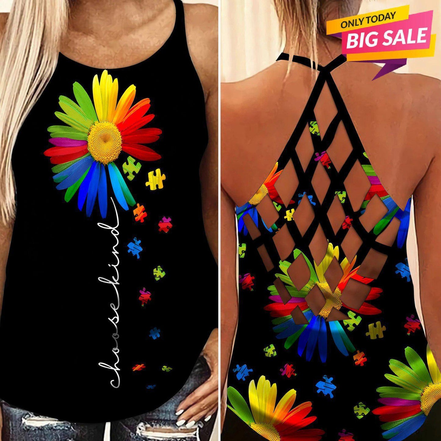 Autism Love Hollow Tank Top For Positive Messages And Daily Comfort