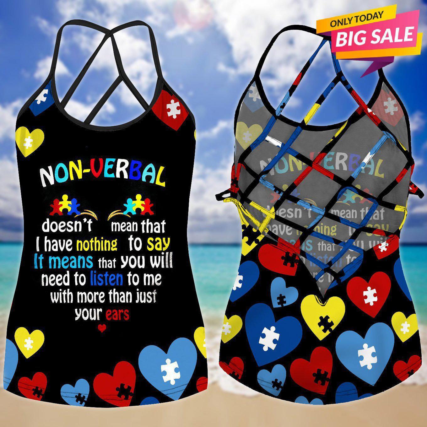 Autism Love Hollow Tank Top For Positive Advocacy And Everyday Wear