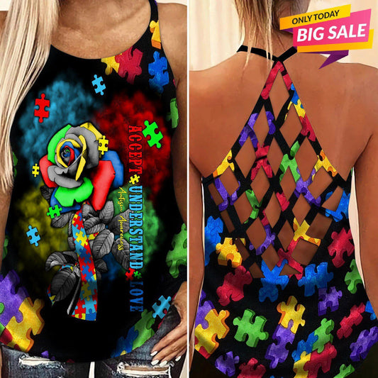 Autism Love Hollow Tank Top For Awareness Activities And Festivals