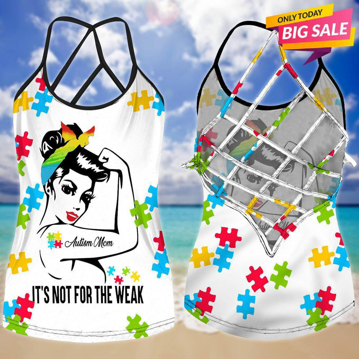 Expressive Autism Love Hollow Tank Top For Awareness Gatherings Everyday Wear And Thoughtful Gifting