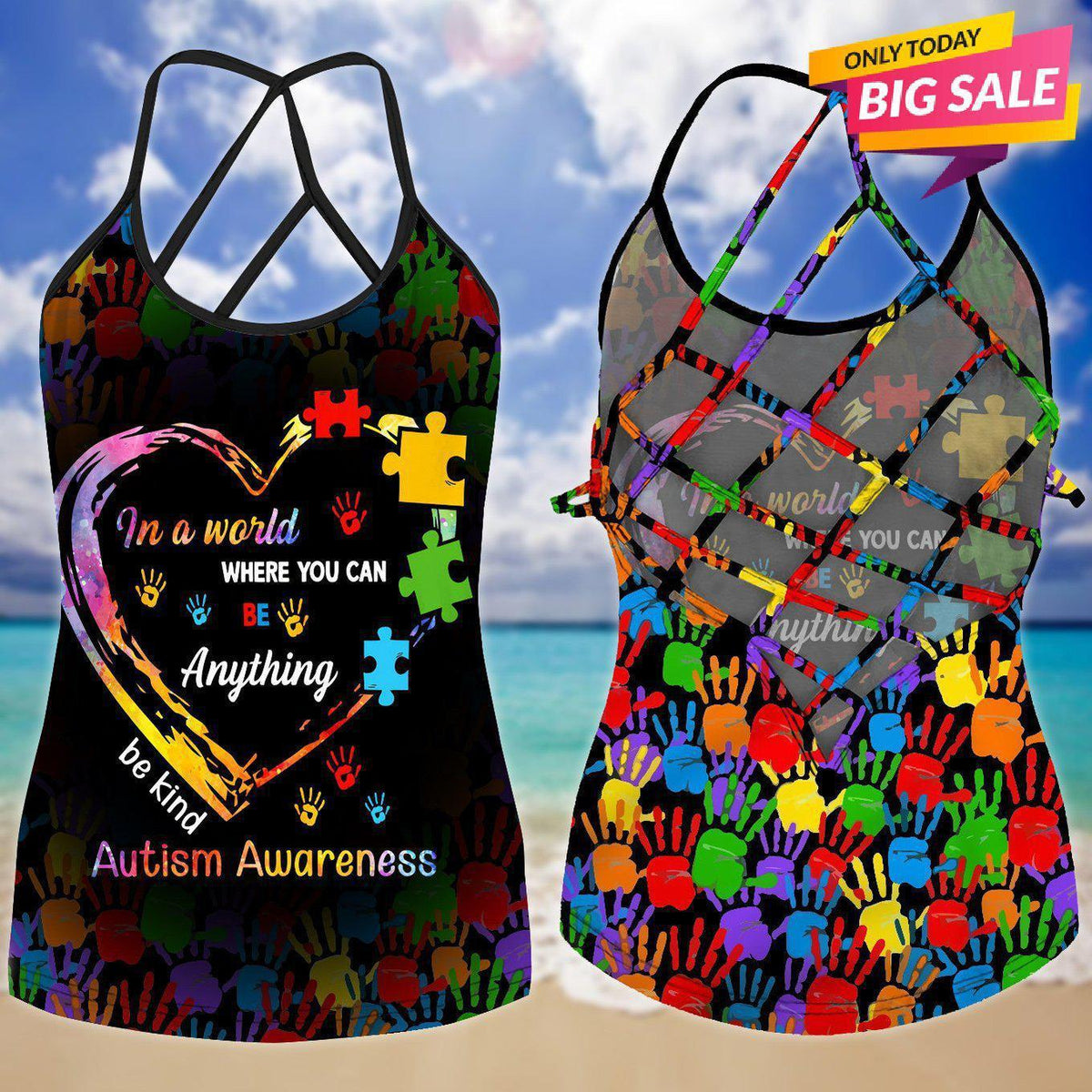 Autism Love Hollow Tank Top For Community Pride And Casual Style