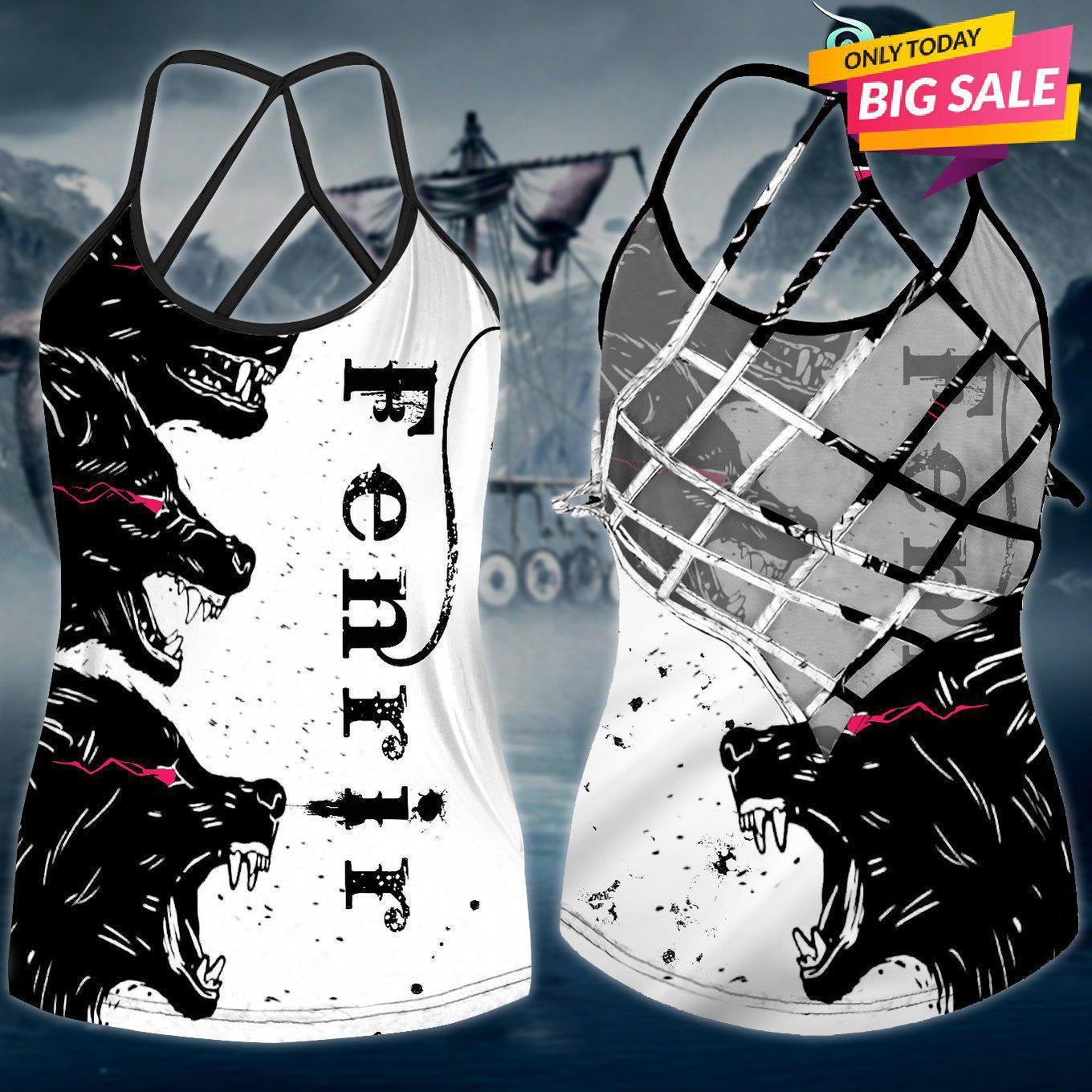 Viking Strength Hollow Tank Top For Festival Events And Casual Styling