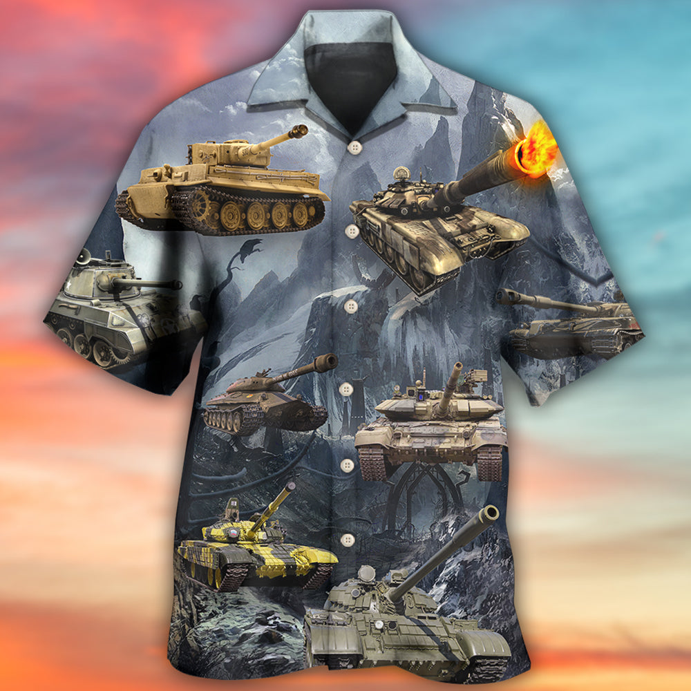 Dark Tank Hawaiian Shirt For Resort Getaways And Comfortable Summer Activities