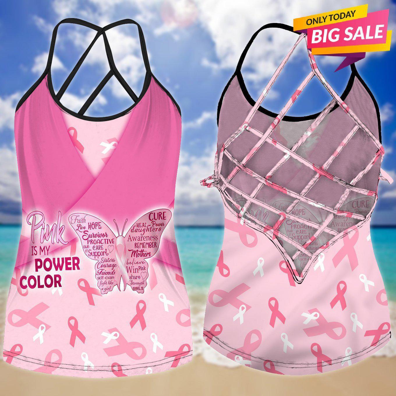 Cancer Strength Hollow Tank Top For Supportive Communities And Daily Outfits